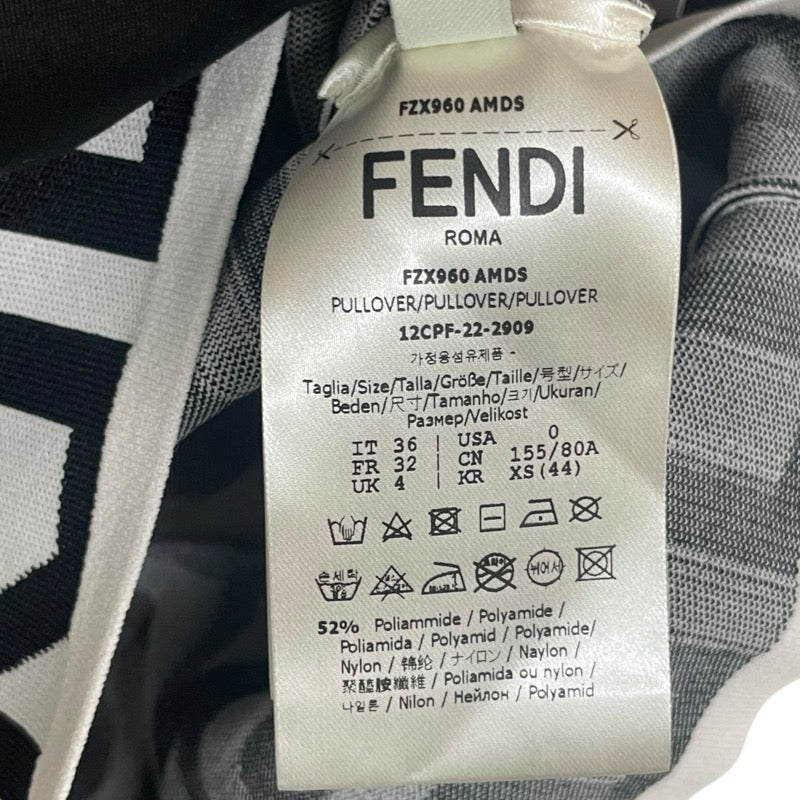 フェンディ FENDI x MARC JACOBS 総柄ニットカットソー FZX960 ホワイト ナイロン メンズ カットソー
