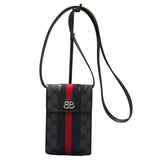 バレンシアガ BALENCIAGA フォンバッグ ウェブ　Gucciコラボ 680130 ブラック キャンバス レディース ショルダーバッグ