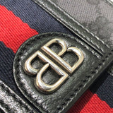 バレンシアガ BALENCIAGA フォンバッグ ウェブ　Gucciコラボ 680130 ブラック キャンバス レディース ショルダーバッグ