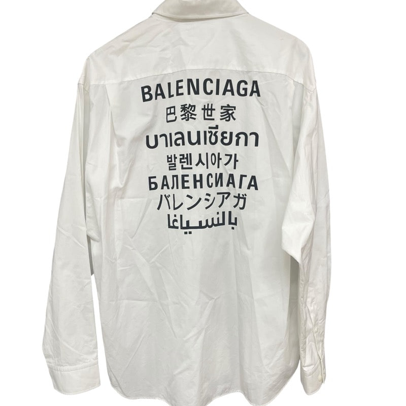 バレンシアガ BALENCIAGA ロゴプリント長袖シャツ 647357