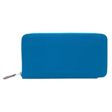 エルメス HERMES アザップロングシルクイン W刻 ブルーフリーダ　SV金具 エバーカラー レディース 長財布