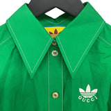 グッチ GUCCI x Adidas プリーツシャツワンピース 723257 グリーン コットン レディース ワンピース