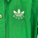 グッチ GUCCI x Adidas プリーツシャツワンピース 723257 グリーン コットン レディース ワンピース