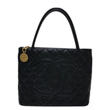 シャネル CHANEL 復刻トート A01804 ブラック、ゴールド金具 キャビアスキン　 レディース ハンドバッグ