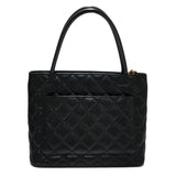 シャネル CHANEL 復刻トート A01804 ブラック、ゴールド金具 キャビアスキン　 レディース ハンドバッグ