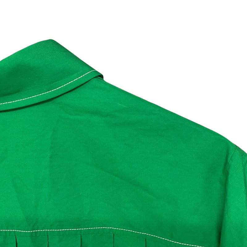 グッチ GUCCI x Adidas プリーツシャツワンピース 723257 グリーン コットン レディース ワンピース