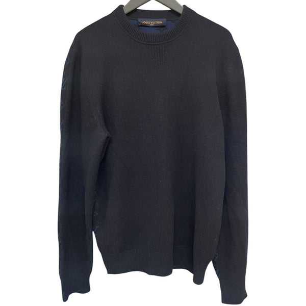 ルイ・ヴィトン LOUIS VUITTON ハーフアンドハーフモノグラムニットセーター HGN41WIXW ネイビー カシミヤ メンズ セーター