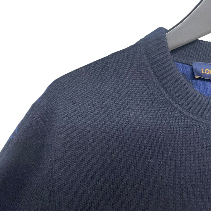 ルイ・ヴィトン LOUIS VUITTON ハーフアンドハーフモノグラムニットセーター HGN41WIXW ネイビー カシミヤ メンズ セーター