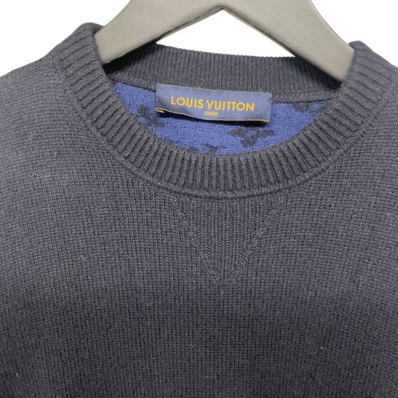 ルイ・ヴィトン LOUIS VUITTON ハーフアンドハーフモノグラムニットセーター HGN41WIXW ネイビー カシミヤ メンズ セーター