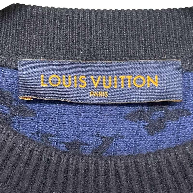 ルイ・ヴィトン LOUIS VUITTON ハーフアンドハーフモノグラムニットセーター HGN41WIXW ネイビー カシミヤ メンズ セーター