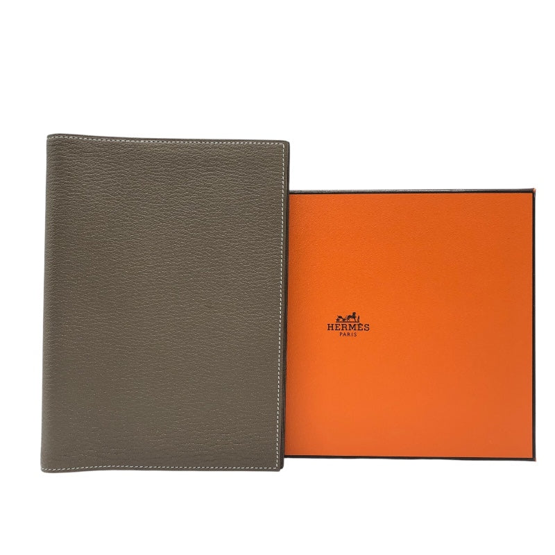 エルメス HERMES アジェンダGM B刻 エトゥープ　SV金具 シェーブル レディース 手帳カバー