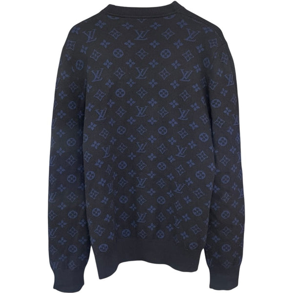 ルイ・ヴィトン LOUIS VUITTON ハーフアンドハーフモノグラムニットセーター HGN41WIXW ネイビー カシミヤ メンズ セーター