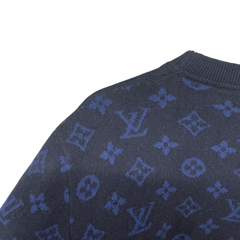 ルイ・ヴィトン LOUIS VUITTON ハーフアンドハーフモノグラムニットセーター HGN41WIXW ネイビー カシミヤ メンズ セーター