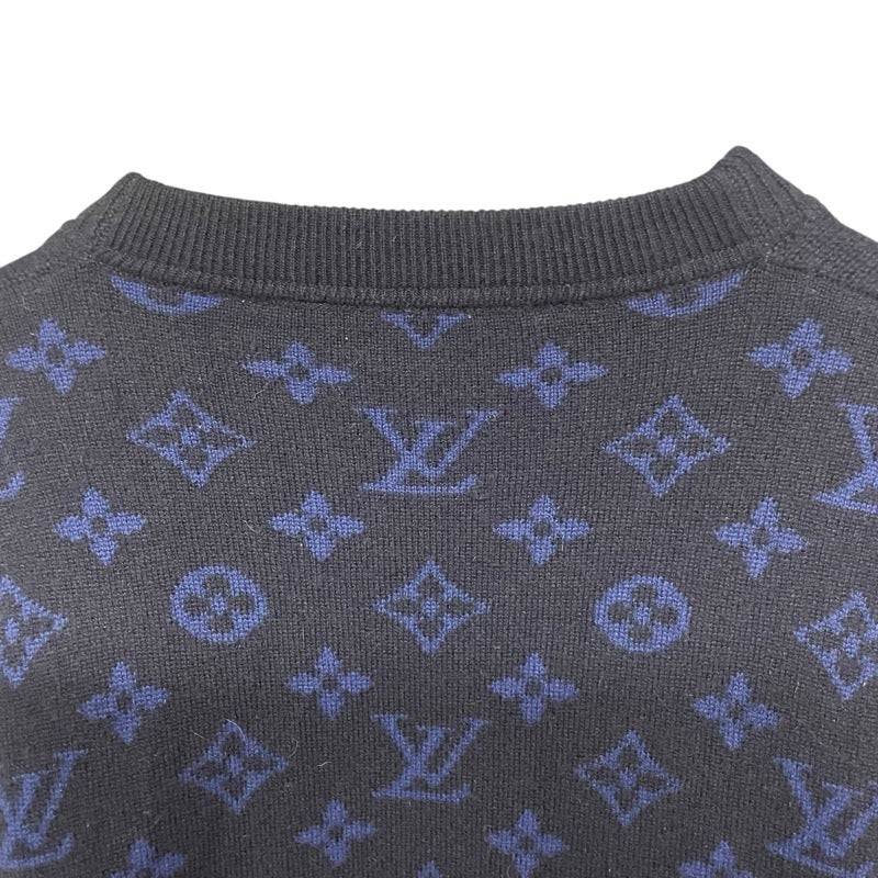 ルイ・ヴィトン LOUIS VUITTON ハーフアンドハーフモノグラムニットセーター HGN41WIXW ネイビー カシミヤ メンズ セーター
