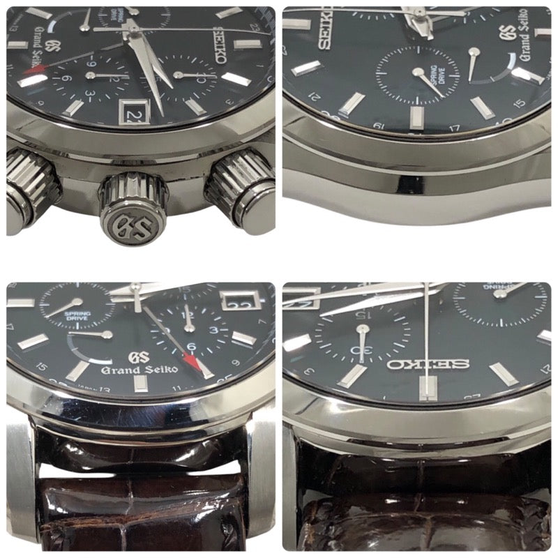 セイコー SEIKO グランドセイコー スプリングドライブ クロノグラフ GMT SBGC007 グリーン SS 自動巻き メンズ 腕時計
