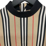 バーバリーロンドン  BURBERRY LONDON ストライプ長袖ワンピース 8011193 ベージュ コットン レディース ワンピース