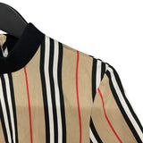 バーバリーロンドン  BURBERRY LONDON ストライプ長袖ワンピース 8011193 ベージュ コットン レディース ワンピース