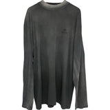 バレンシアガ BALENCIAGA ロゴ刺繍長袖Tシャツ 657058 ブラック コットン メンズ 長袖Ｔシャツ