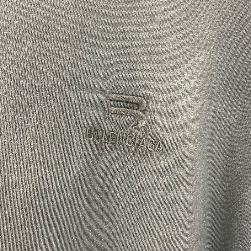 バレンシアガ BALENCIAGA ロゴ刺繍長袖Tシャツ 657058 ブラック コットン メンズ 長袖Ｔシャツ