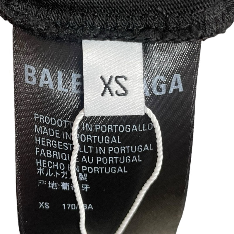 バレンシアガ BALENCIAGA ロゴ刺繍長袖Tシャツ 657058 ブラック コットン メンズ 長袖Ｔシャツ