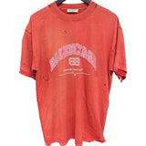 バレンシアガ BALENCIAGA ロゴプリントTシャツ 612965 レッド コットン メンズ 半袖Ｔシャツ