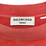 バレンシアガ BALENCIAGA ロゴプリントTシャツ 612965 レッド コットン メンズ 半袖Ｔシャツ