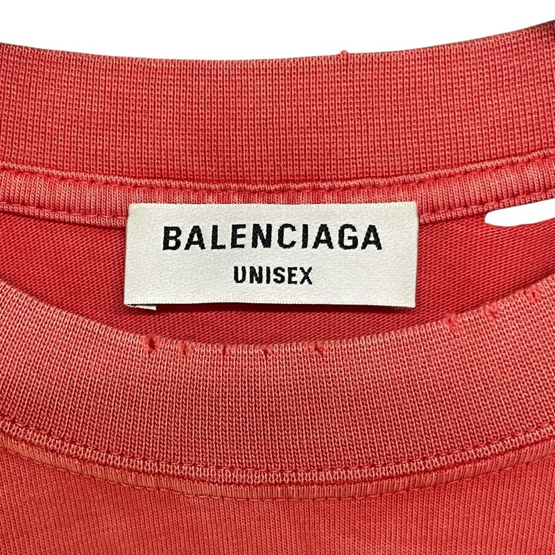 バレンシアガ BALENCIAGA ロゴプリントTシャツ 612965 レッド コットン メンズ 半袖Ｔシャツ