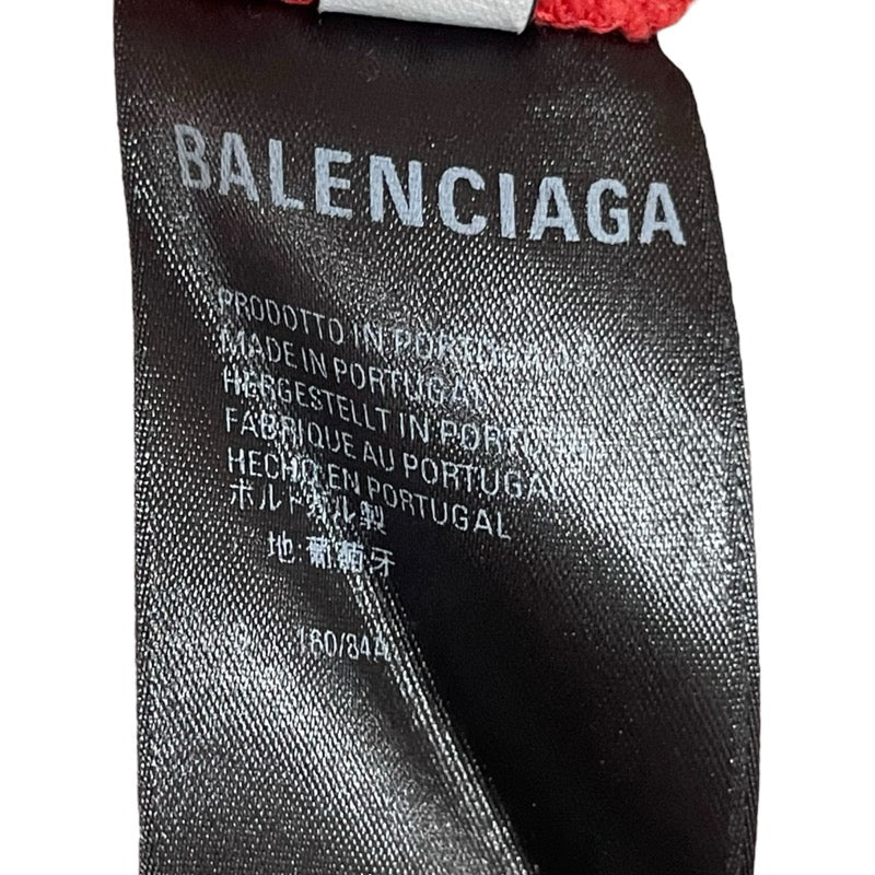 バレンシアガ BALENCIAGA ロゴプリントTシャツ 612965 レッド コットン メンズ 半袖Ｔシャツ