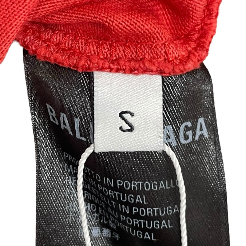 バレンシアガ BALENCIAGA ロゴプリントTシャツ 612965 レッド コットン メンズ 半袖Ｔシャツ
