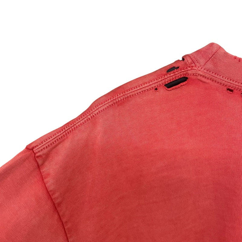 バレンシアガ BALENCIAGA ロゴプリントTシャツ 612965 レッド コットン メンズ 半袖Ｔシャツ