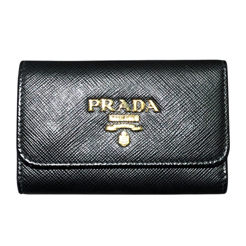 プラダ PRADA 4連キーケース ブラック ゴールド金具 サフィアーノレザー メンズ キーケース