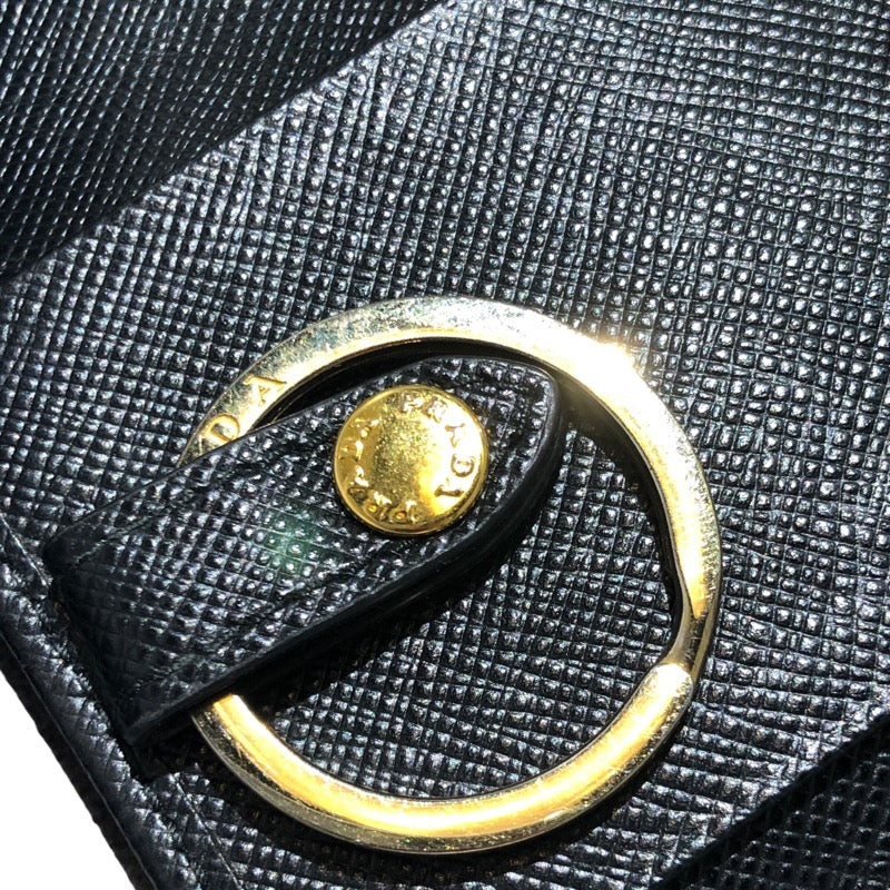 プラダ PRADA 4連キーケース ブラック ゴールド金具 サフィアーノレザー メンズ キーケース