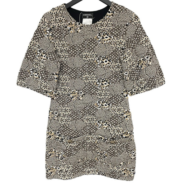 シャネル CHANEL 半袖ニットワンピース P50790 ゴールド コットン レディース ワンピース