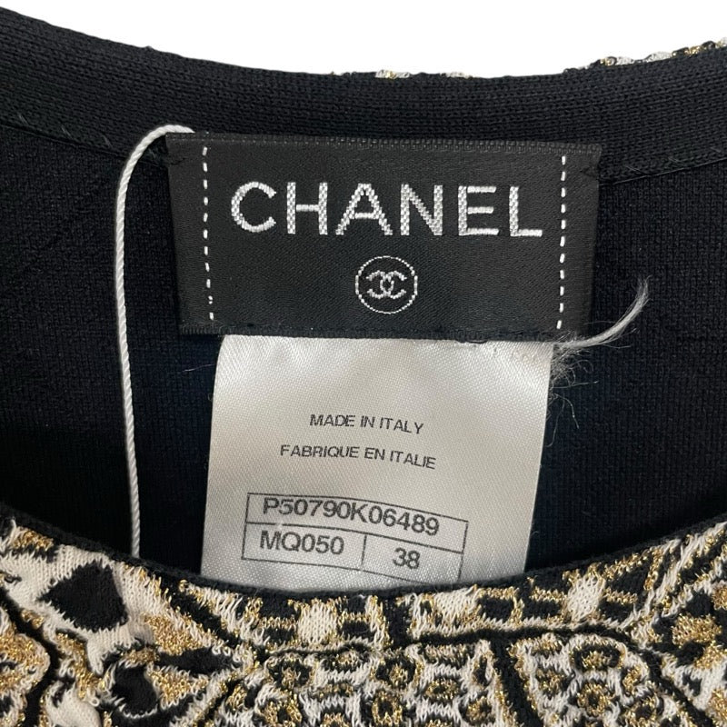 シャネル CHANEL 半袖ニットワンピース P50790 ゴールド コットン レディース ワンピース