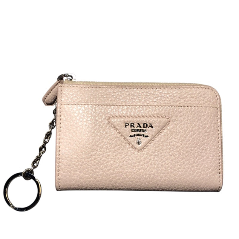 プラダ PRADA レザートライアングル キーチェーン 1PP122 ピンク レザー レディース カードケース