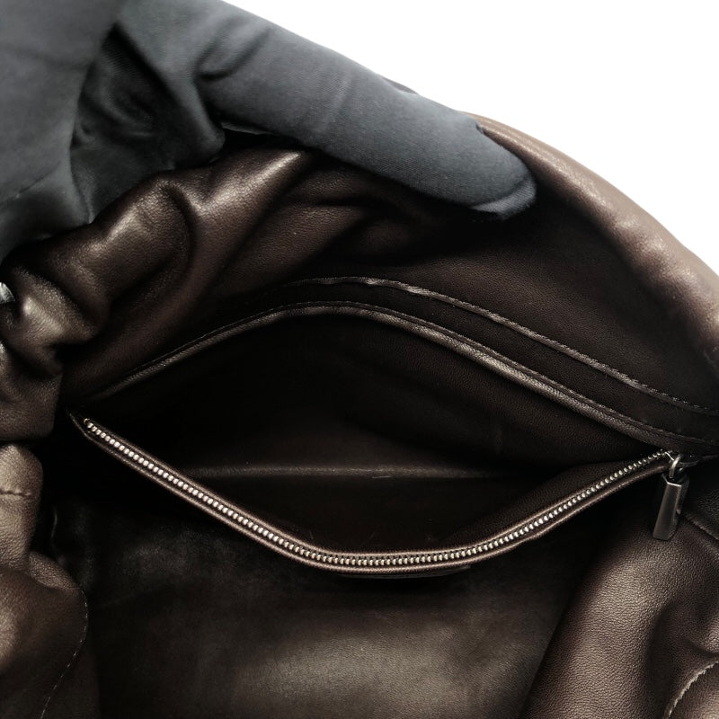 THE ROW アンジー ショルダー ダークブラウン レザー ユニセックス ショルダーバッグ