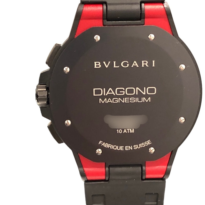 ブルガリ BVLGARI ディアゴノマグネシウム　クロノグラフ DG42SMCCH レッド マグネシウム メンズ 腕時計