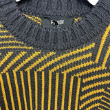 フェンディ FENDI FFロゴジャガードニットセーター FAE549 イエロー ウール メンズ セーター