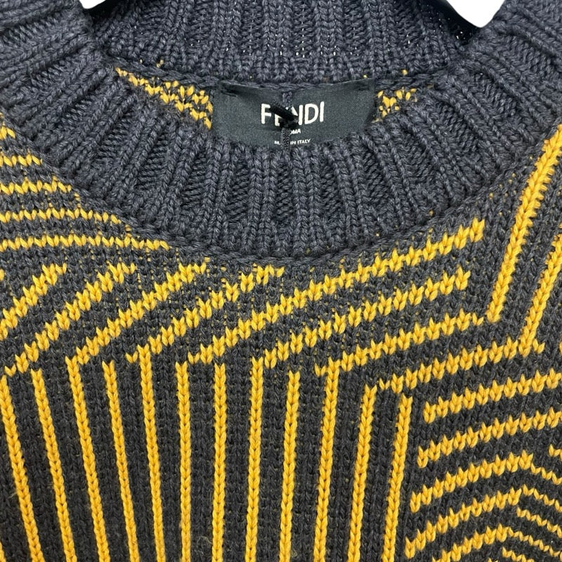 フェンディ FENDI FFロゴジャガードニットセーター FAE549 イエロー ウール メンズ セーター