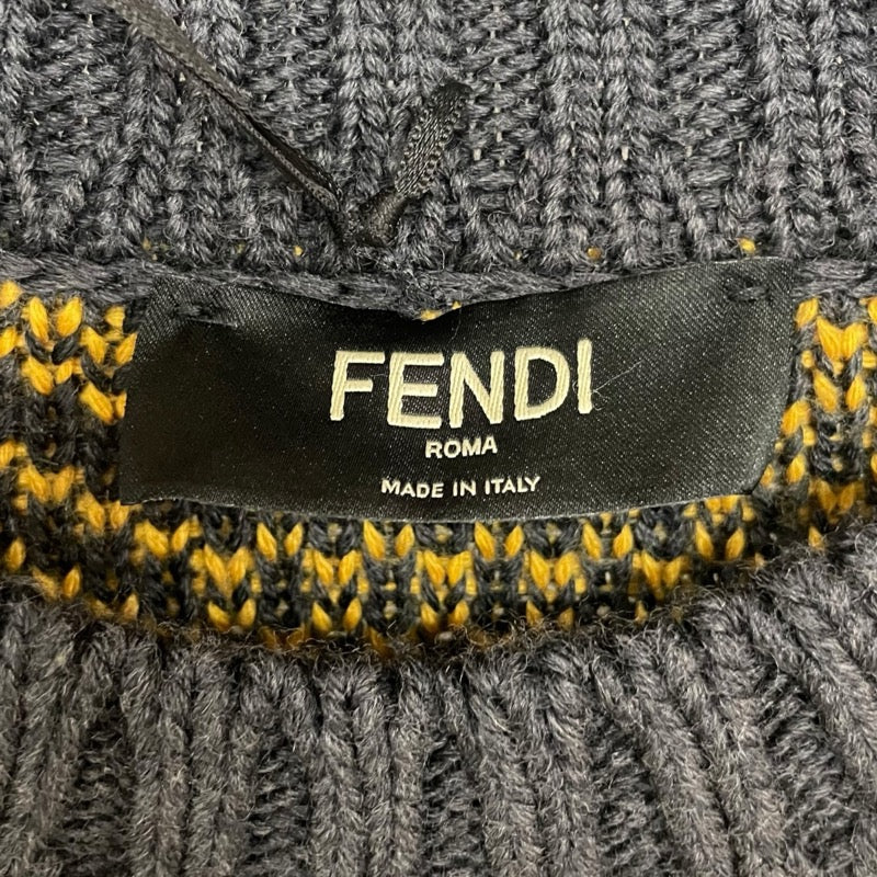 フェンディ FENDI FFロゴジャガードニットセーター FAE549 イエロー ウール メンズ セーター