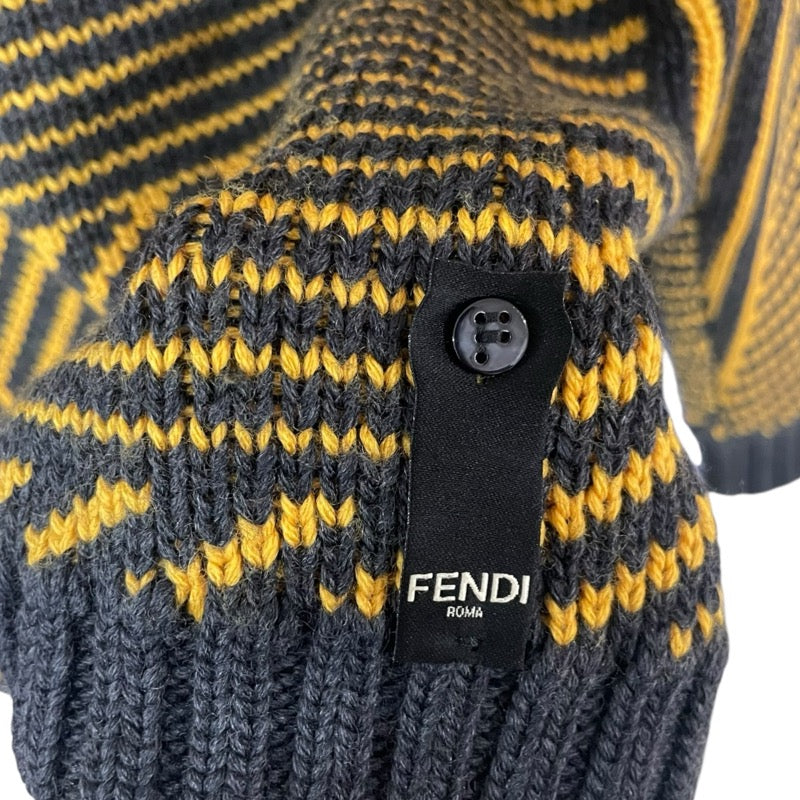 フェンディ FENDI FFロゴジャガードニットセーター FAE549 イエロー ウール メンズ セーター