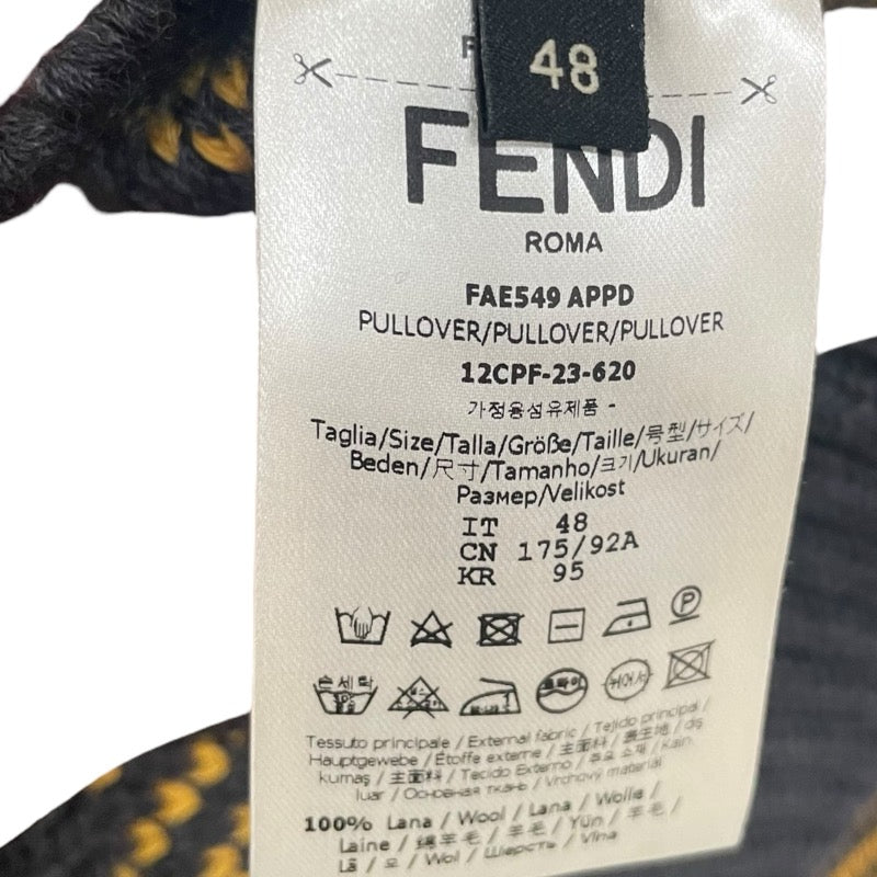 フェンディ FENDI FFロゴジャガードニットセーター FAE549 イエロー ウール メンズ セーター
