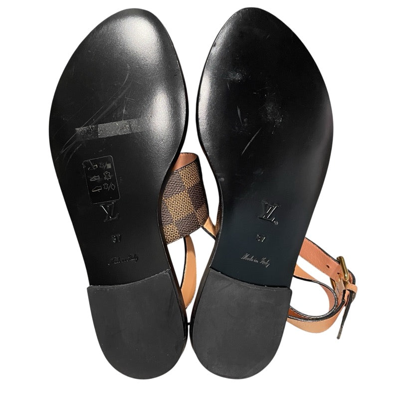 ルイ・ヴィトン LOUIS VUITTON ダミエストラップ ピンク レディース サンダル