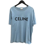 セリーヌ CELINE ロゴプリント半袖Tシャツ 2X681671Q ブルー コットン メンズ 半袖Ｔシャツ