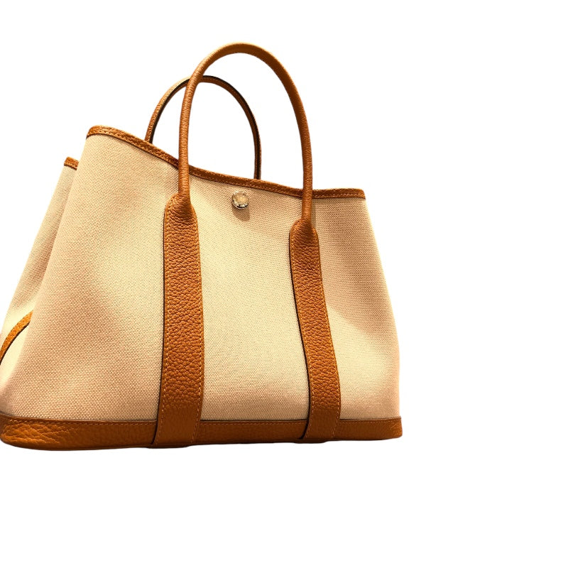 エルメス HERMES ガーデンパーティＴＰＭ Ｙ刻 ビスキュイ ＳＶ金具 トワル レディース ハンドバッグ