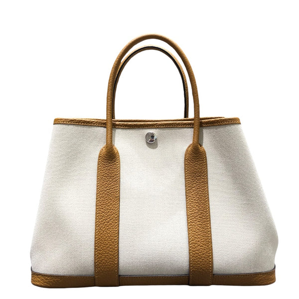 エルメス HERMES ガーデンパーティＴＰＭ Ｙ刻 ビスキュイ ＳＶ金具 トワル レディース ハンドバッグ