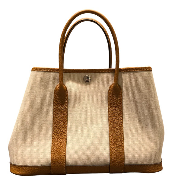 エルメス HERMES ガーデンパーティＴＰＭ Ｙ刻 ビスキュイ ＳＶ金具 トワル レディース ハンドバッグ