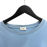セリーヌ CELINE ロゴプリント半袖Tシャツ 2X681671Q ブルー コットン メンズ 半袖Ｔシャツ