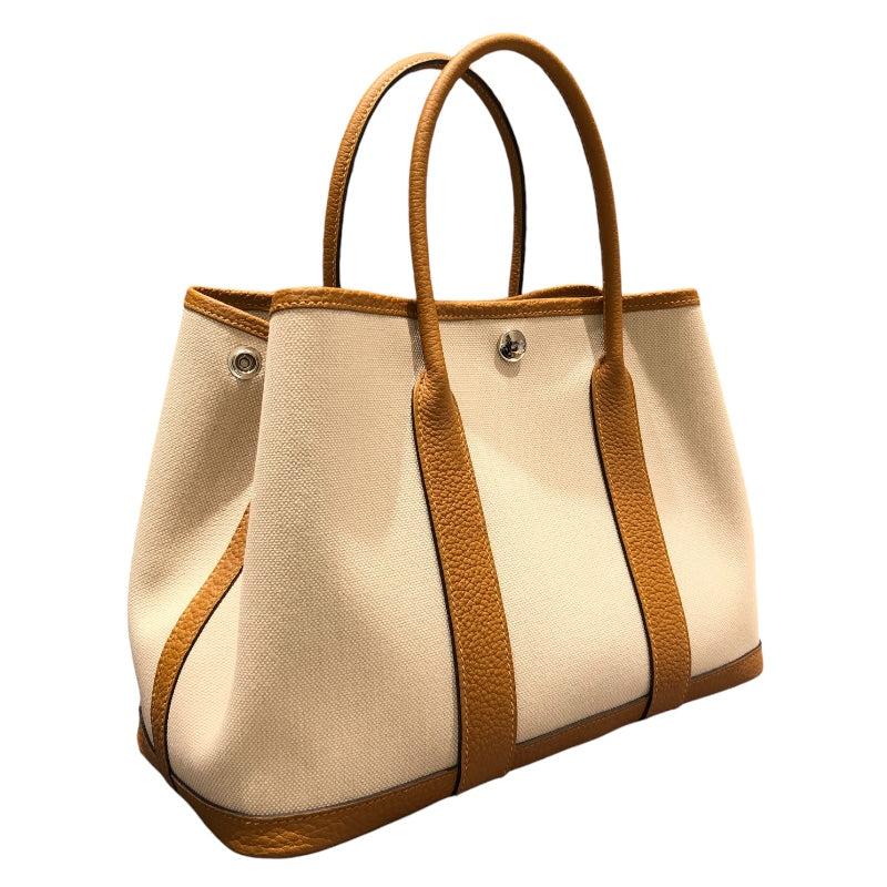 エルメス HERMES ガーデンパーティＴＰＭ Ｙ刻 ビスキュイ ＳＶ金具 トワル レディース ハンドバッグ