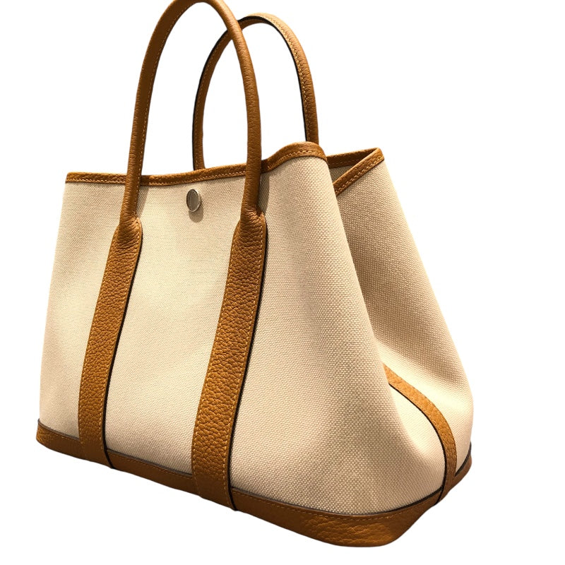 エルメス HERMES ガーデンパーティＴＰＭ Ｙ刻 ビスキュイ ＳＶ金具 トワル レディース ハンドバッグ